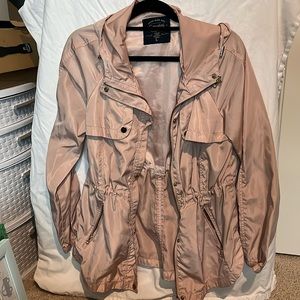 Pink windbreaker rain jacket